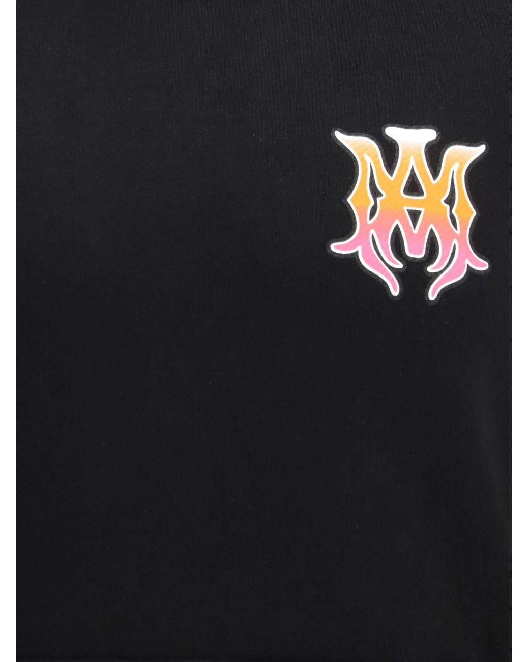Amiri Blue Cotton Hoodie With Printed Logo, Kangaroo Pocket And Ribbed Cuffs for men