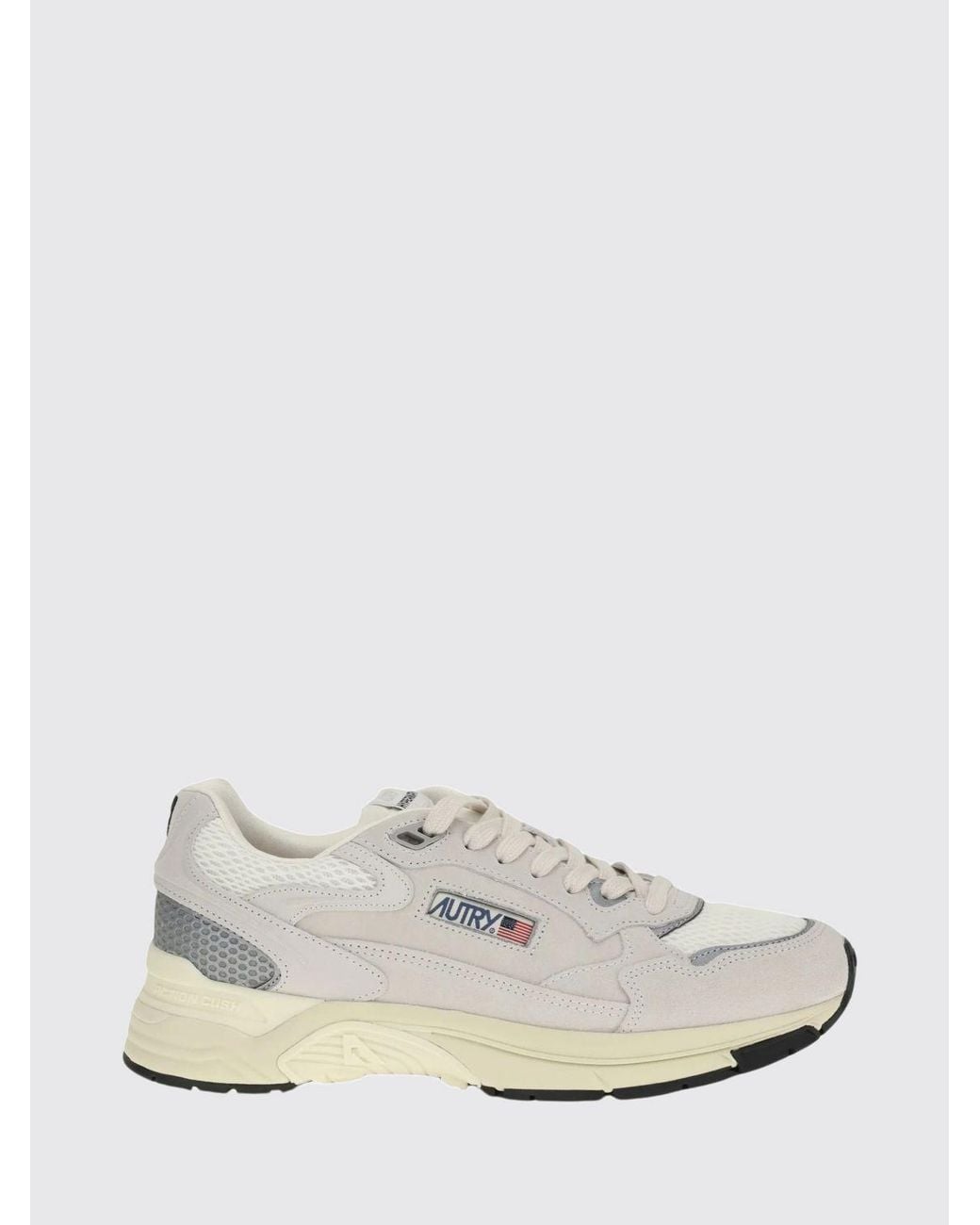 Autry White Hyperway Bicolour Leather And Mesh Low-Top Sneakers for men