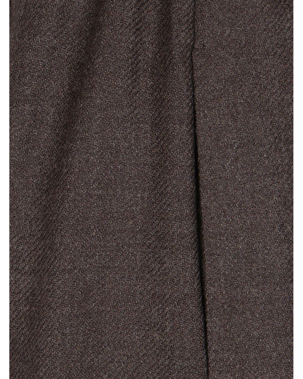 Max Mara Brown High-Waisted Shetland Wool Wide-Leg Palazzo Trousers
