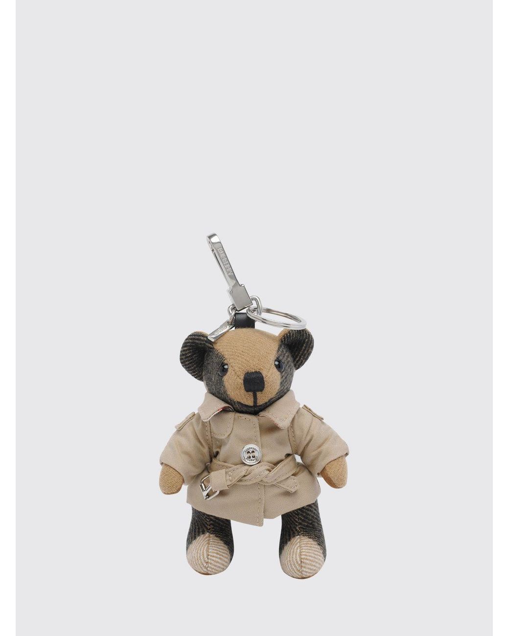 Burberry White Thomas Cashmere Keychain