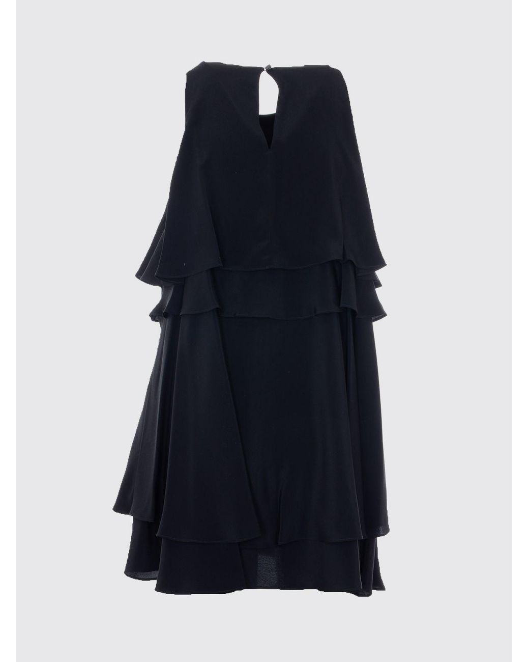 Vestido De Mezcla De Seda AMI de color Black