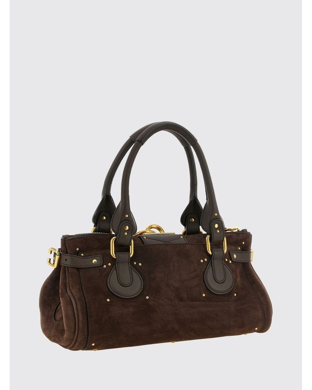 Chloé Black ChloÉ Paddington Suede Calfskin Handbag With Padlock
