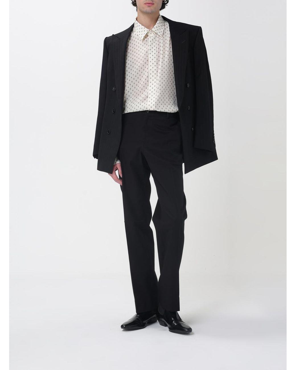 Tom Ford White Polka Dot Silk Shirt for men