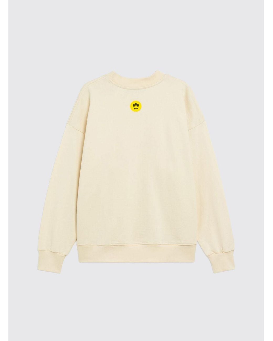 Barrow Natural Relaxed Fit Cotton Crewneck Sweatshirt With Contrast Logo for men