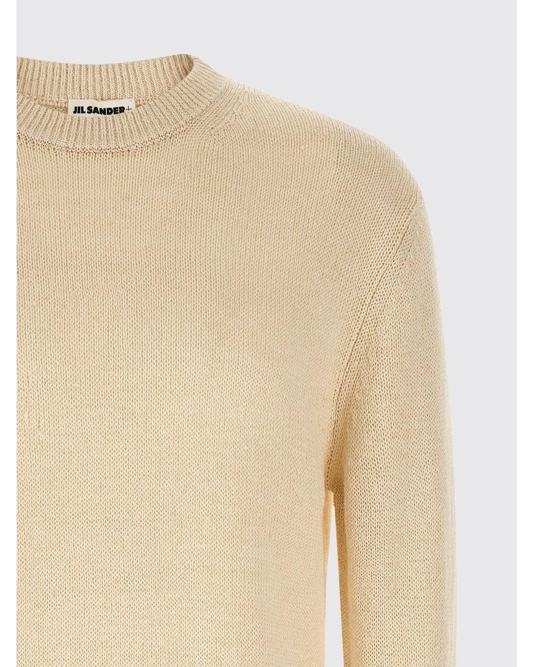 Jil Sander Natural Basic Crew Neck Knit for men
