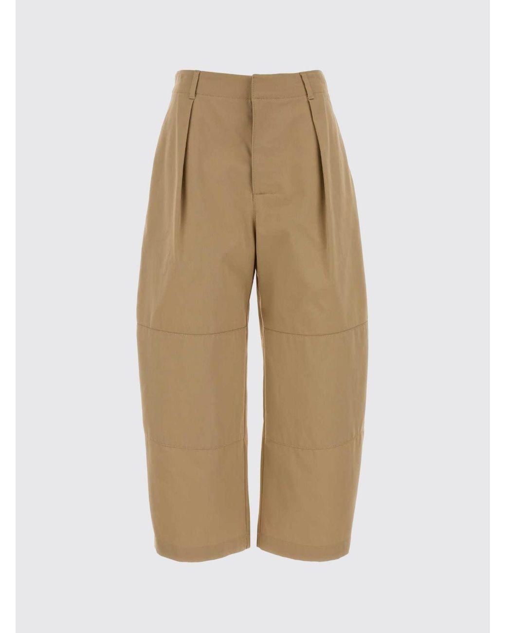 Loewe Natural Pleated Wide-Leg Baggy Cotton Trousers