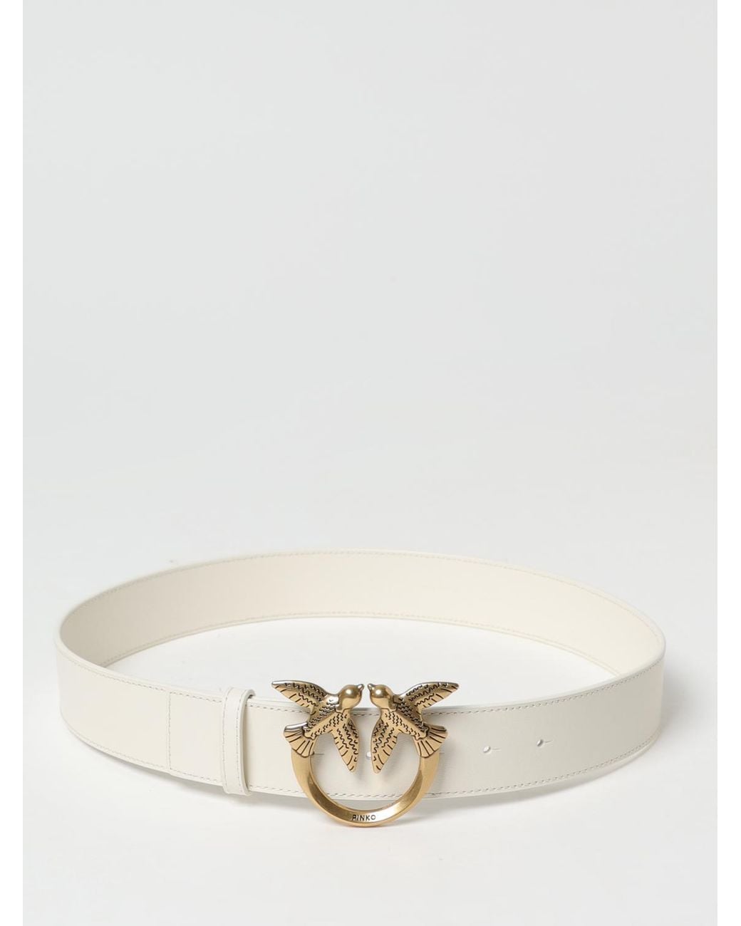 Pinko Natural Love Birds Leather Belt
