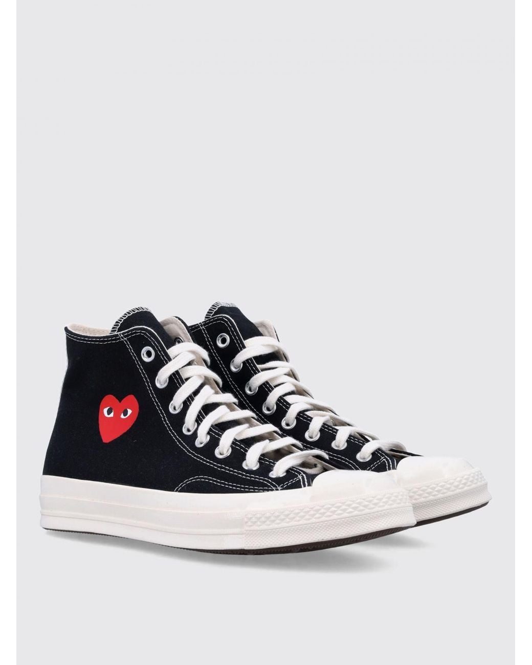 COMME DES GARÇONS PLAY Black Cotton Canvas Sneakers for men