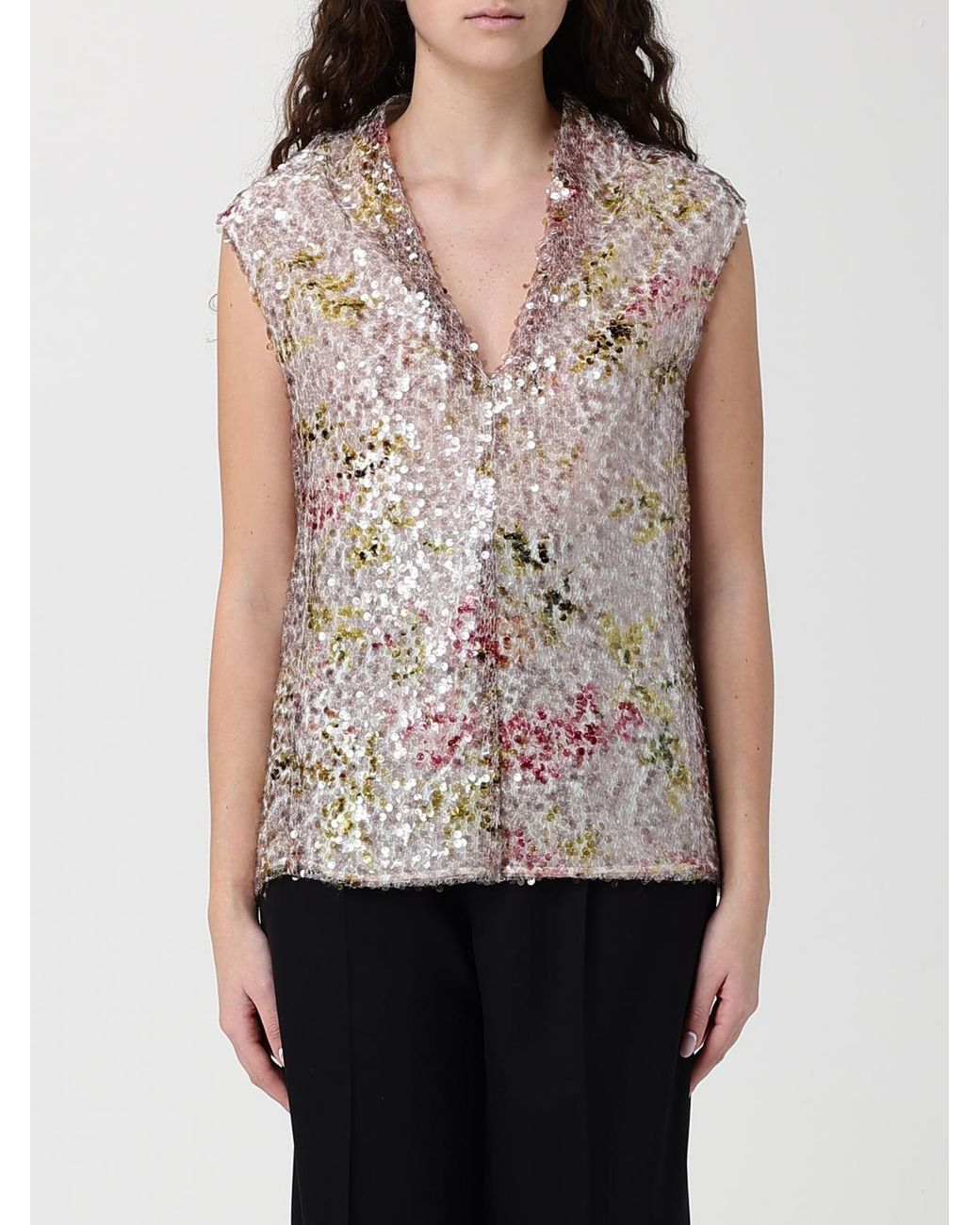 Top De Lentejuelas Alberta Ferretti de color Natural