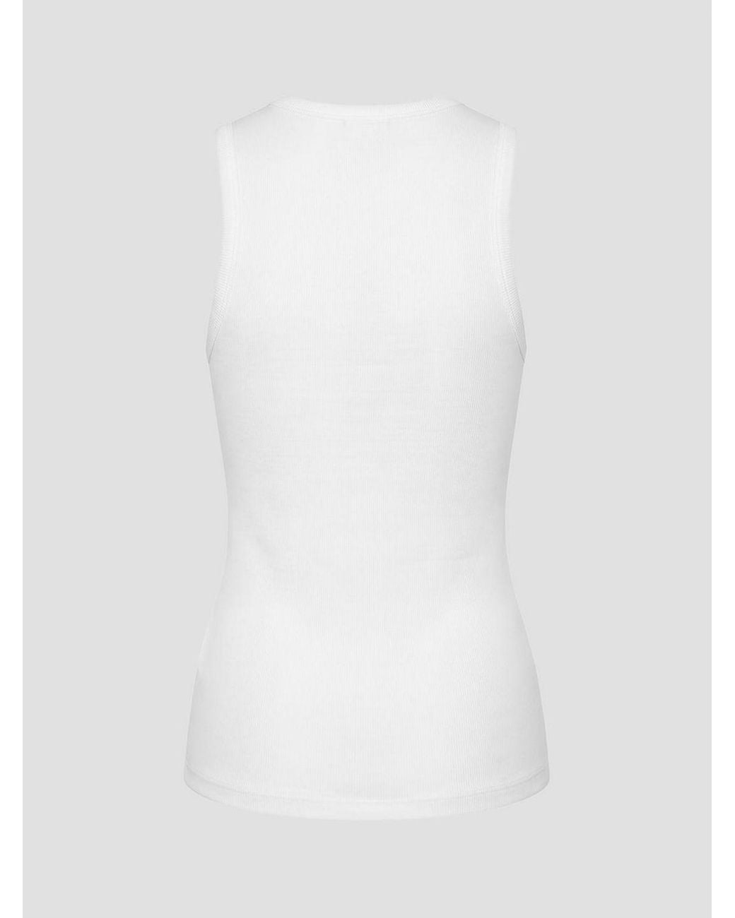 Vivienne Westwood White Slim Fit Cotton Tank Top With Embroidered Orb Logo