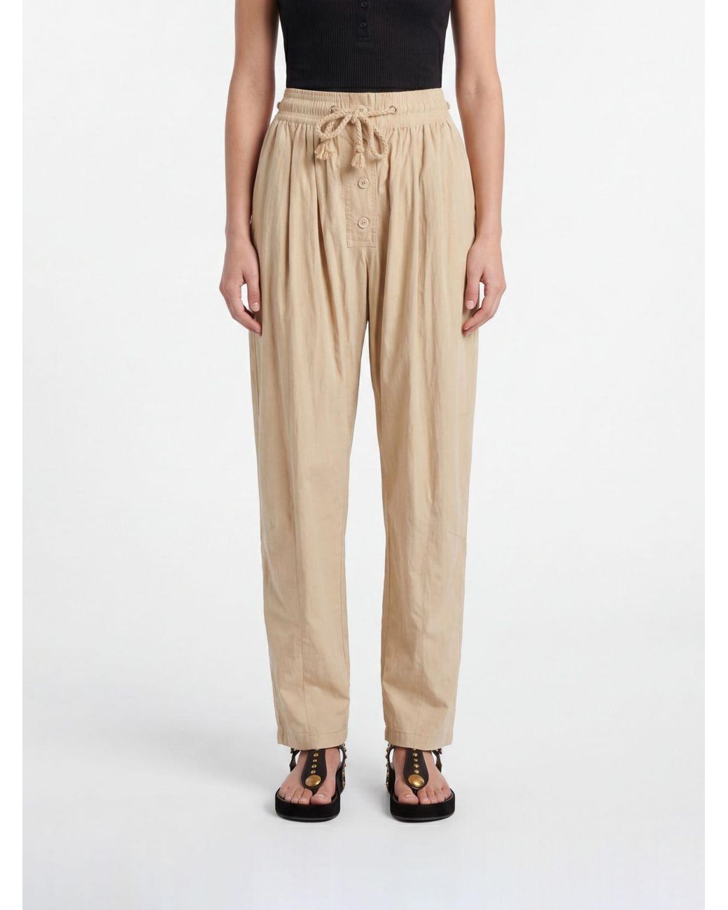 Isabel Marant Natural Fabric Slim Fit Trousers