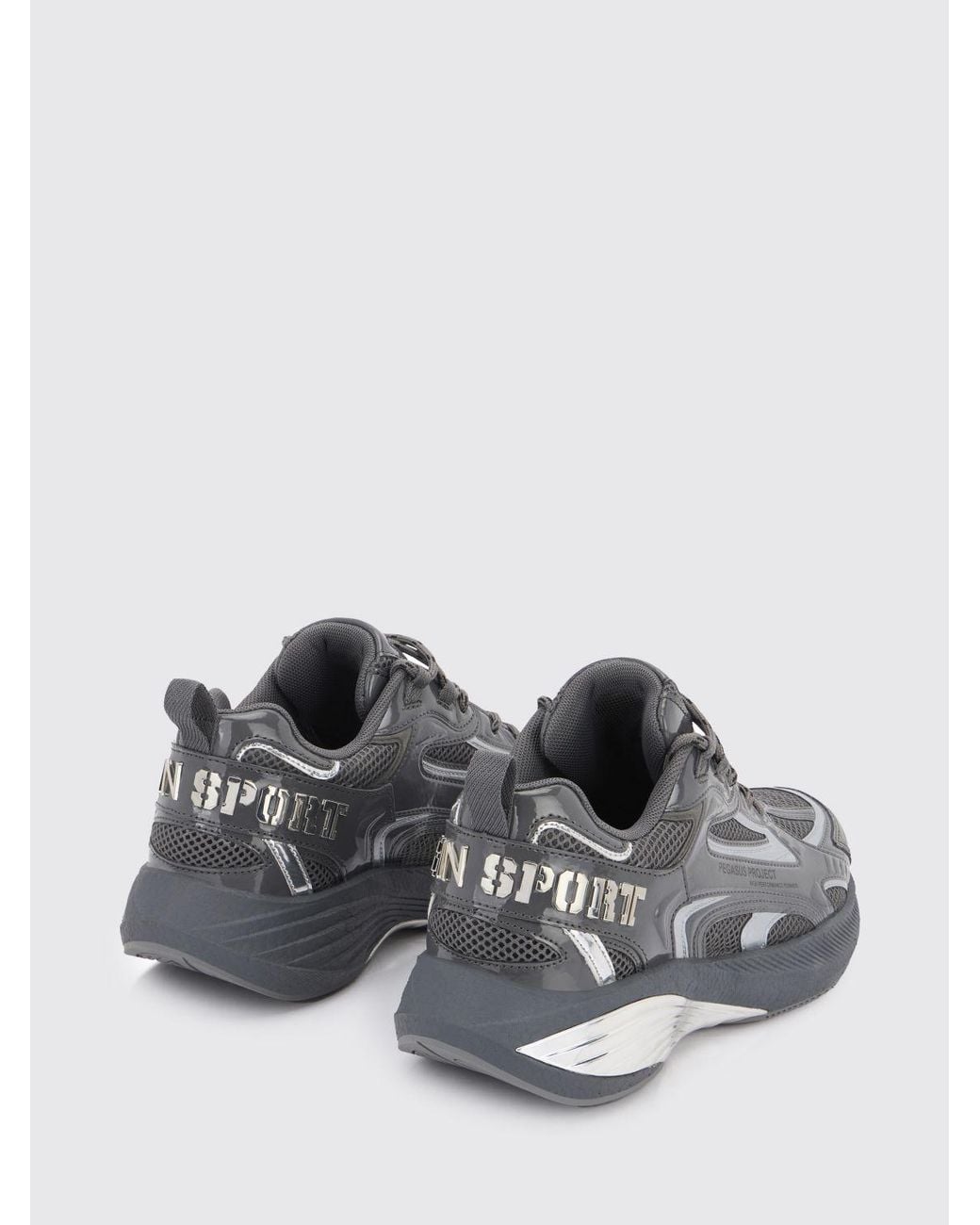 Philipp Plein White Pegasus Project Mesh And Patent Leather Sneakers for men