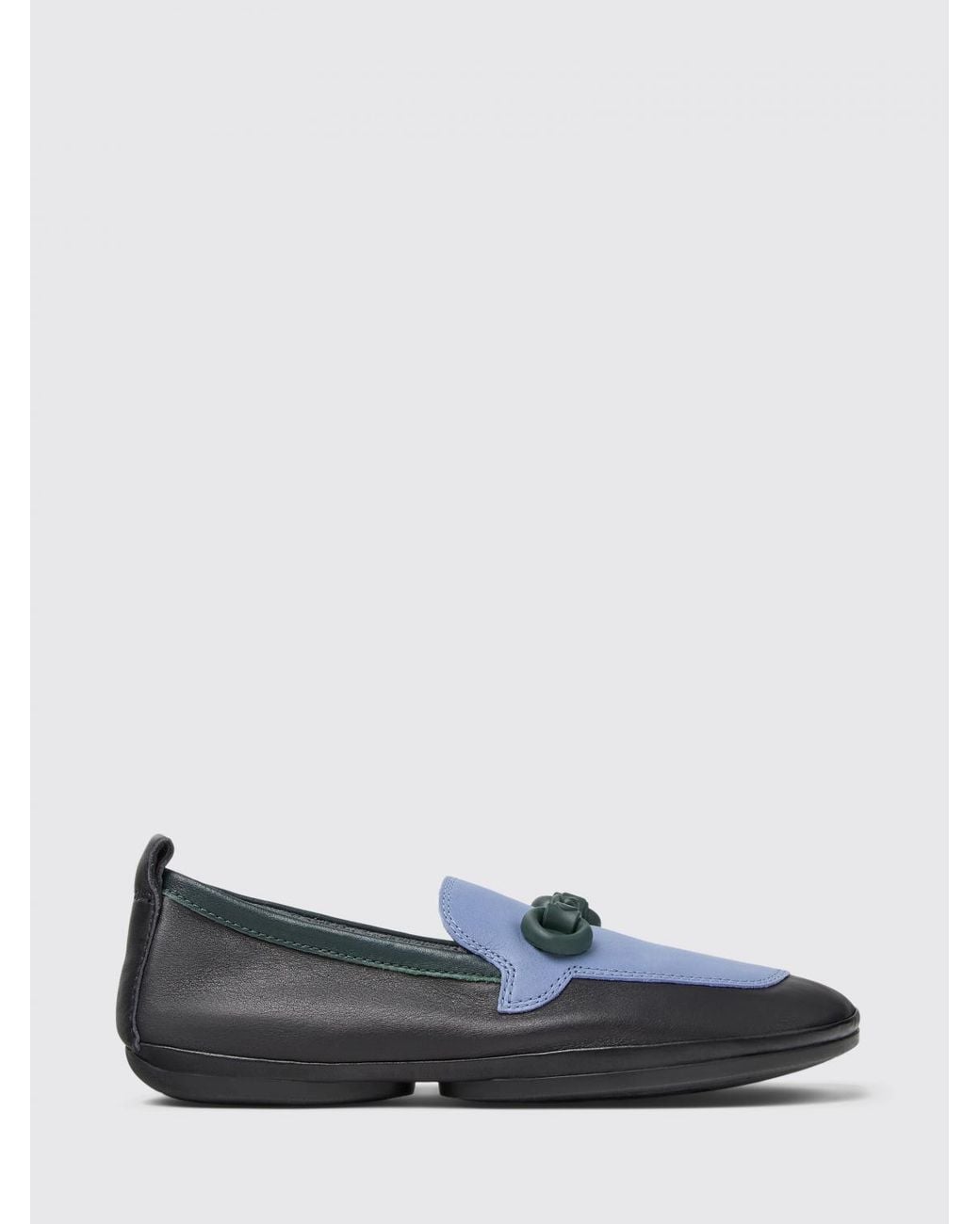 Camper Blue Twins Leather Ballerina Flats