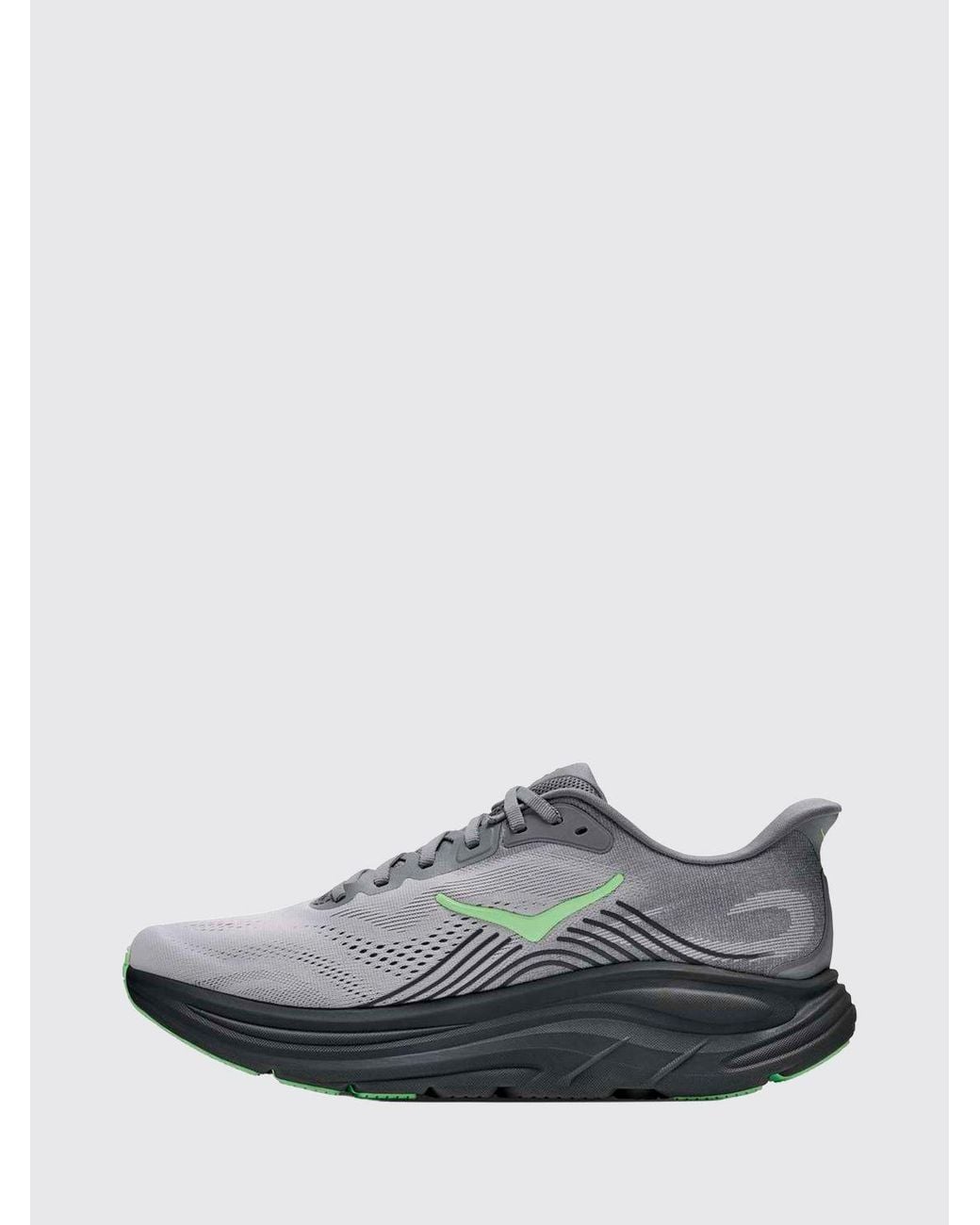 Hoka One One White Clifton 11 Cushioned Breathable Technical Mesh Running Trainers for men