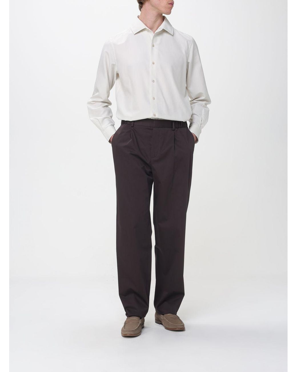 Agnona White Classic Cotton And Silk Blend Shirt for men