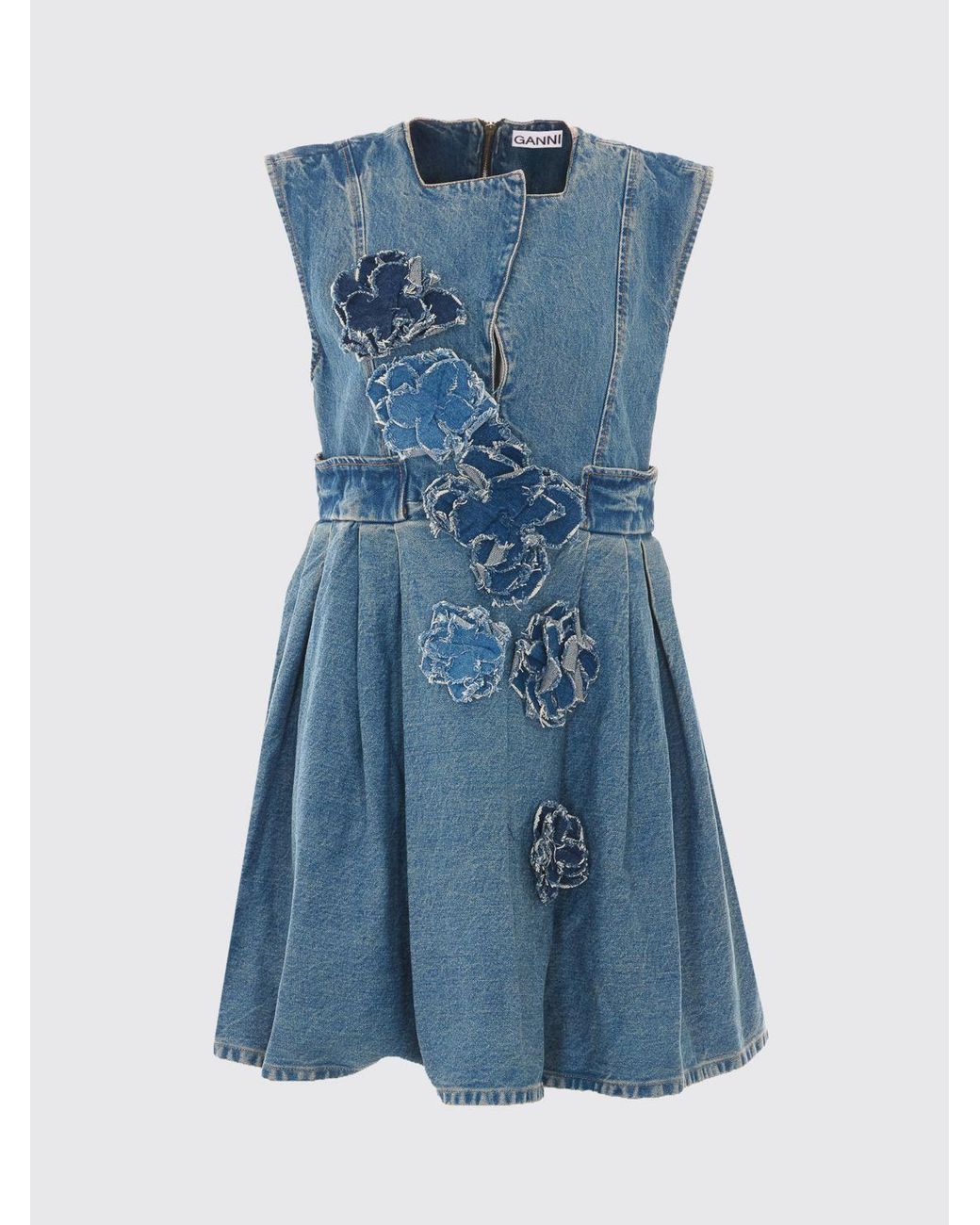 Ganni Blue A-Line Mini Dress
