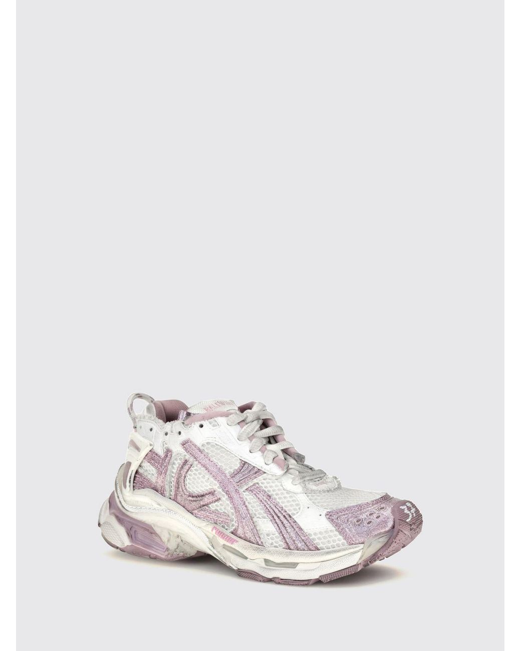Balenciaga White Runner Distressed-Effect Mesh And Rubber Trainers