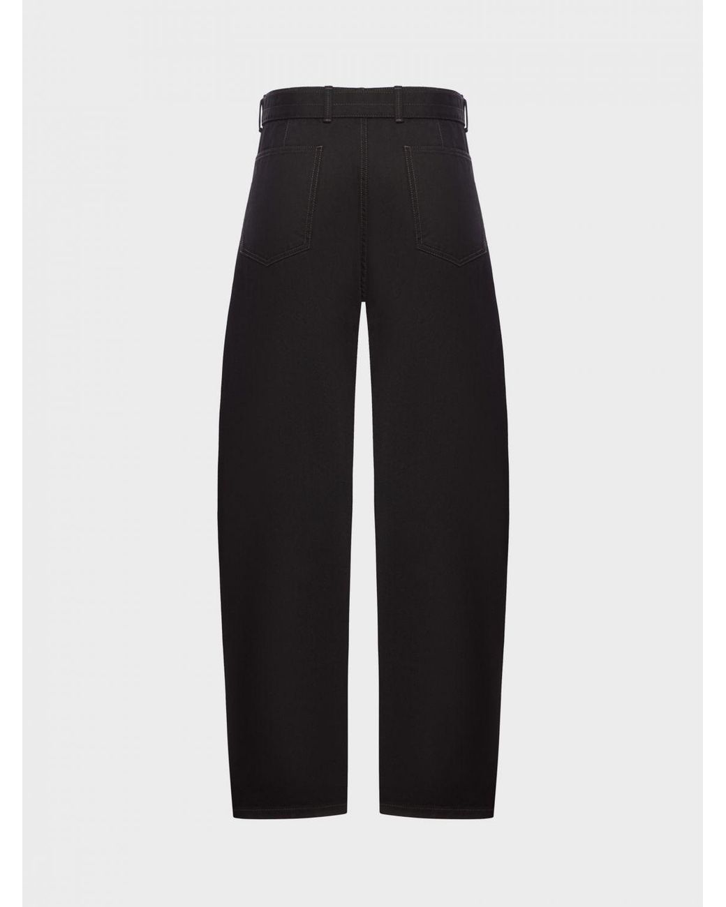 Lemaire Black Cotton And Linen Trousers for men