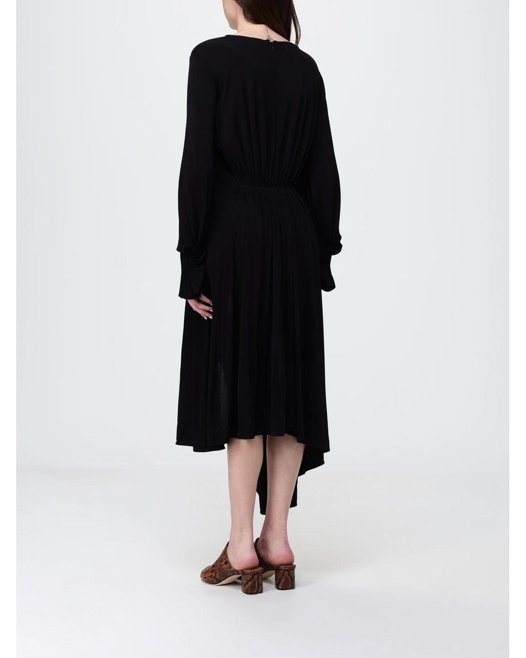 Loewe Black Asymmetric Viscose Dress
