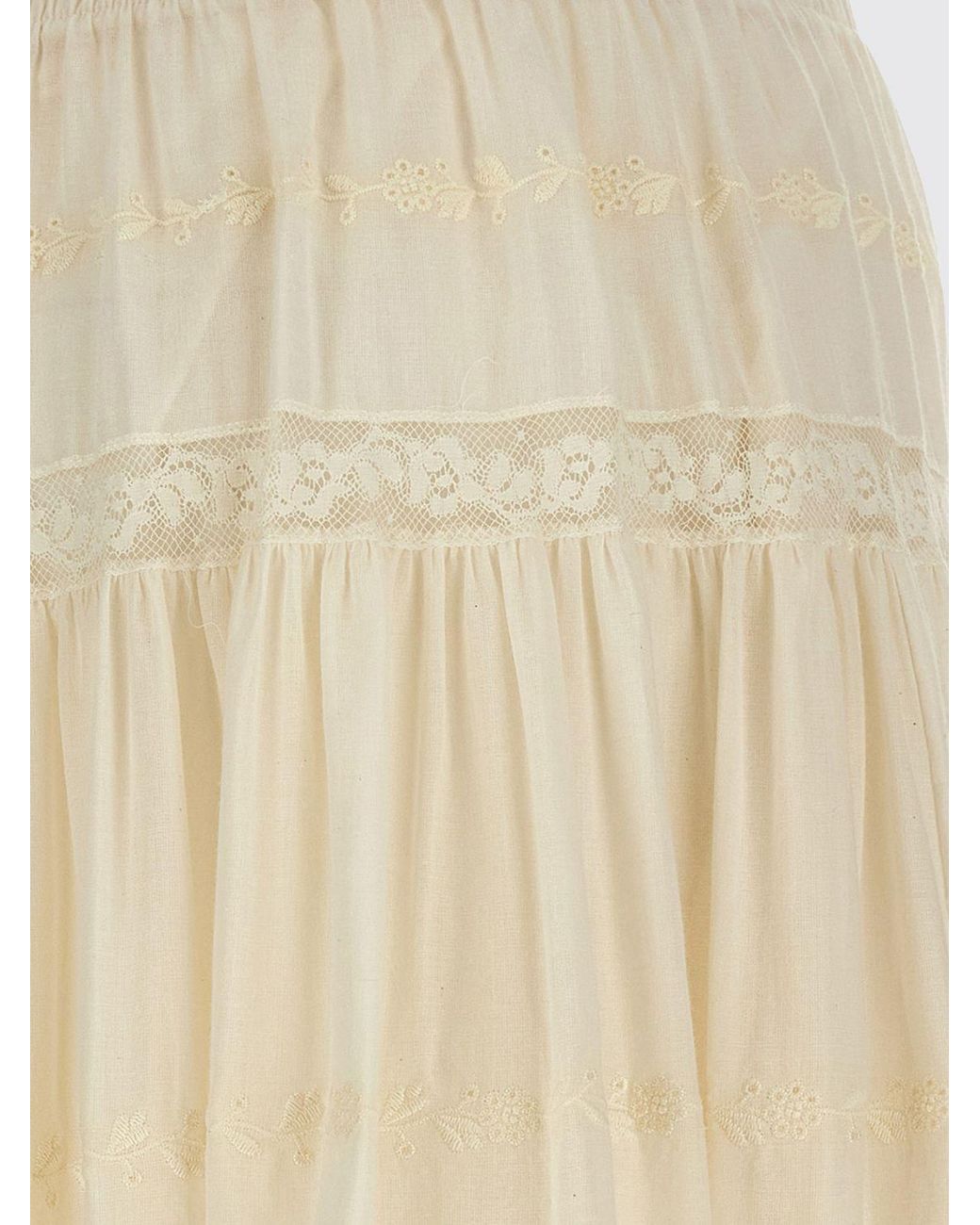Ermanno Scervino Natural Cotton Skirt With Flounce