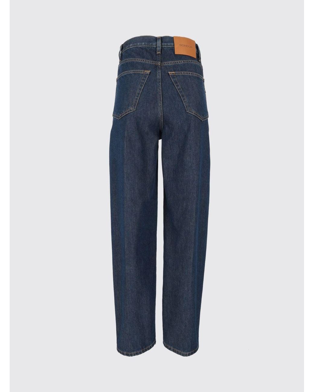 Dondup Blue Bessie Mid-Rise Wide-Leg Jeans