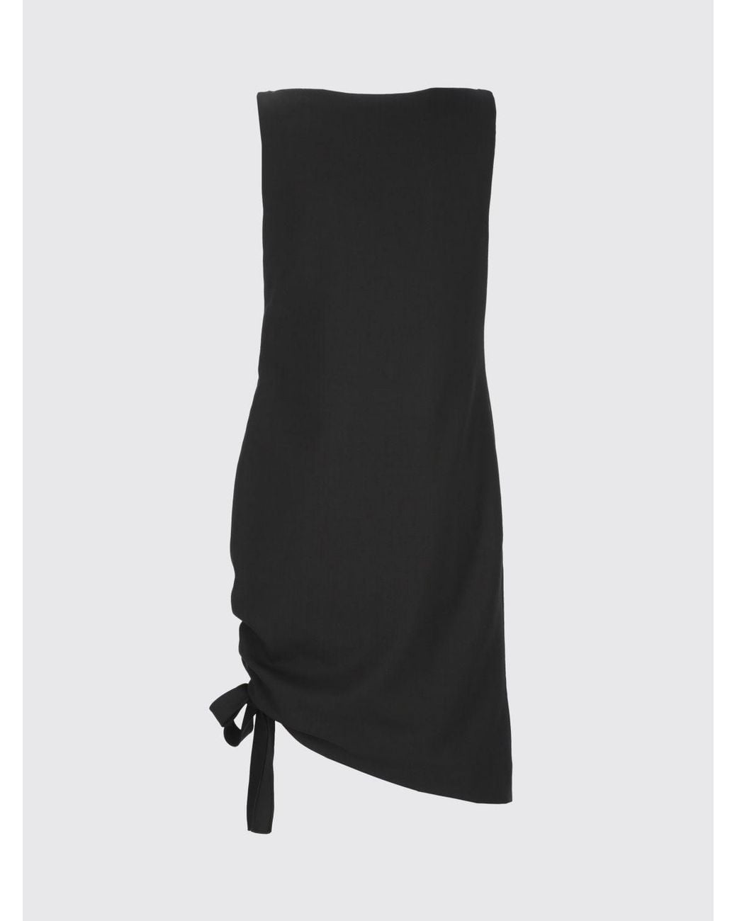 Carolina Herrera Black Off-The-Shoulder Virgin Wool Knit Mini Dress