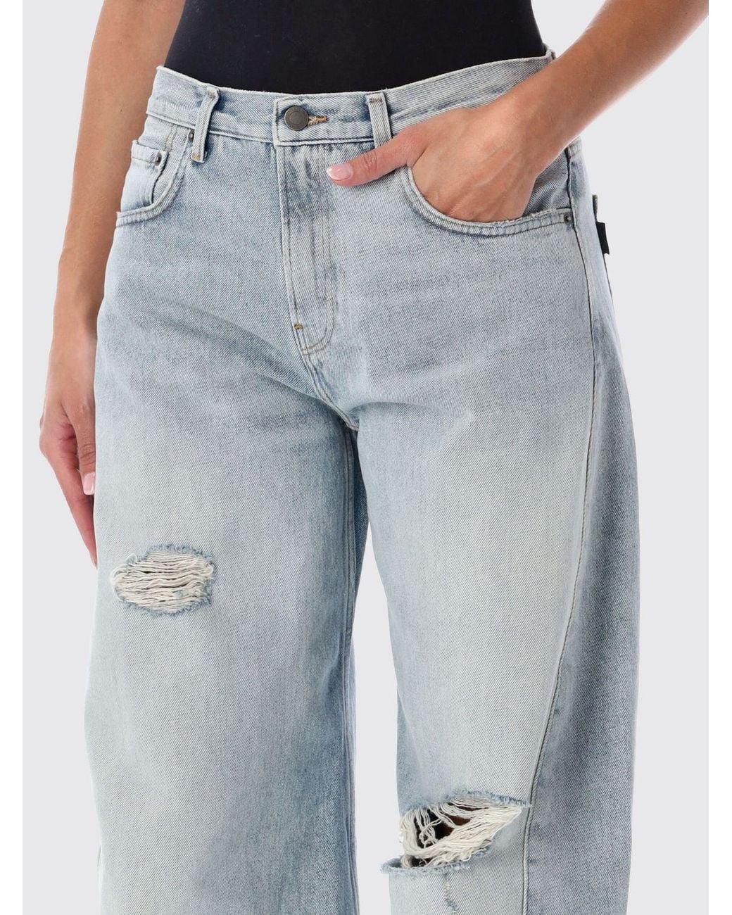 Haikure Blue Clyde Mid-Rise Wide-Leg Jeans