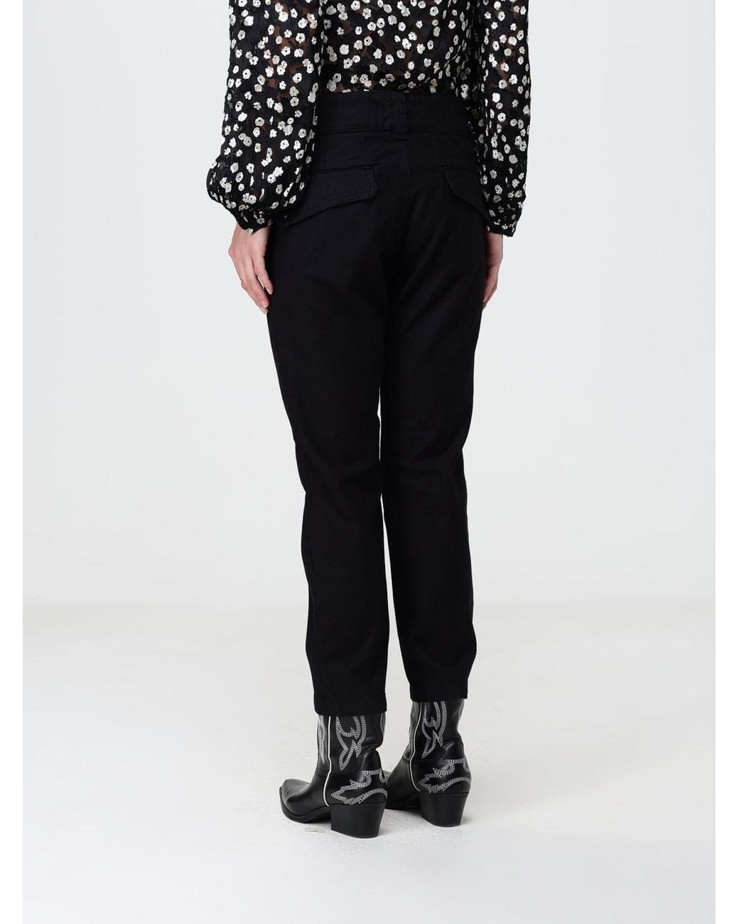 Isabel Marant Black Birdy Mid-Rise Stretch-Cotton Skinny Trousers