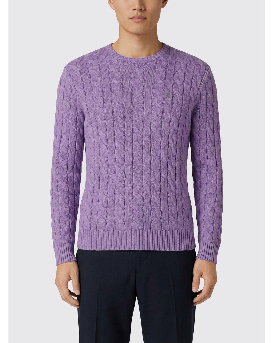 Polo Ralph Lauren Purple Cotton Tricot Crewneck Pullover for men