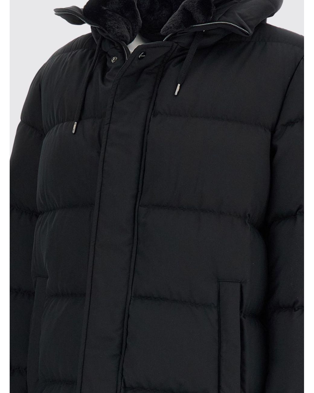 Herno Blue Quilted Ultralight Nylon Short Down Jacket With Hood for men