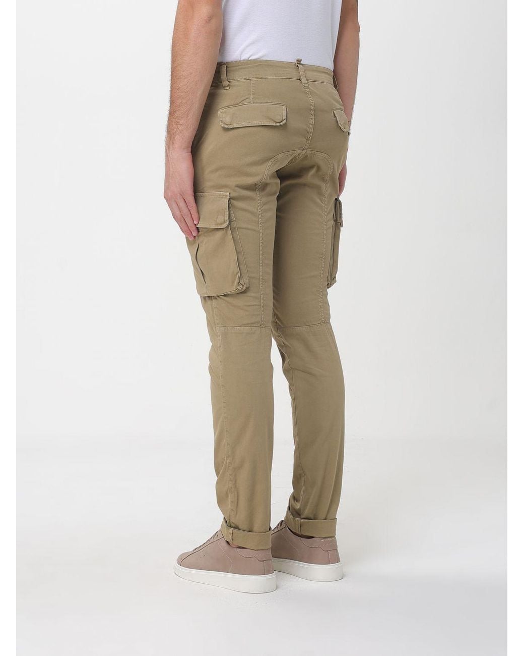 Mason's Natural Stretch Cotton Cargo Trousers for men