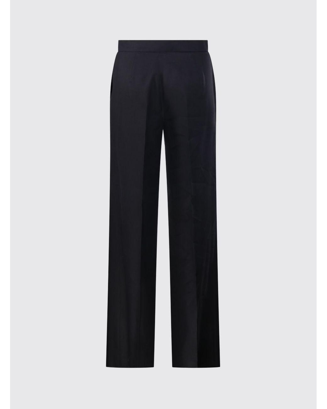 Max Mara Blue High-Waisted Straight Leg Trousers