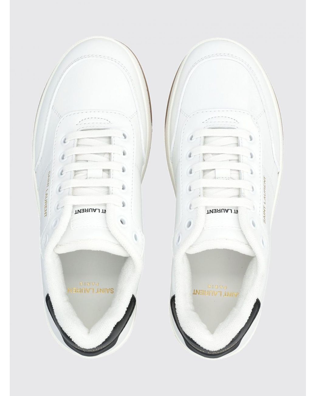 Saint Laurent White Sl/61 Leather Sneakers