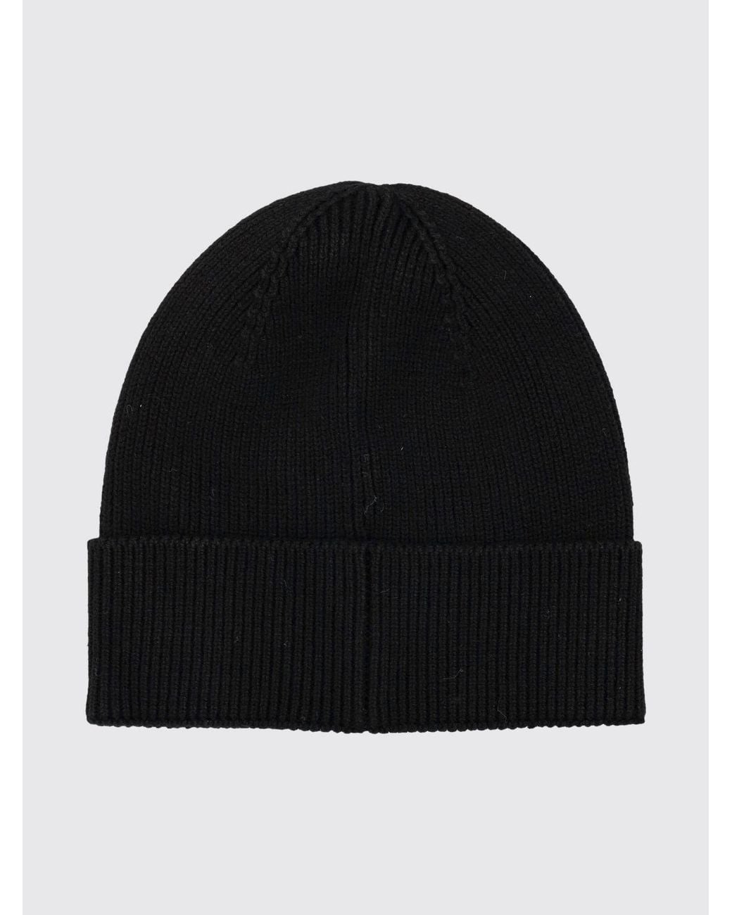 DIESEL Black Ribbed Wool And Cotton-Blend Beanie With Embroidered Oval D Logo