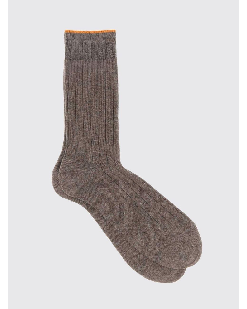 Gallo Gray Ribbed Crew Socks for men