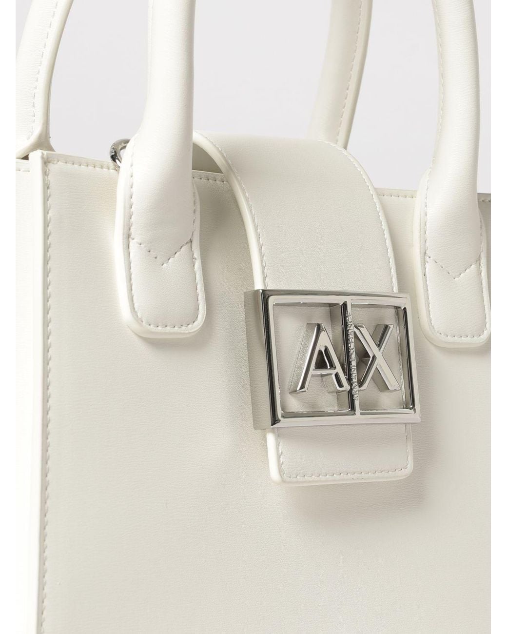 ARMANI EXCHANGE White Faux Leather Bag