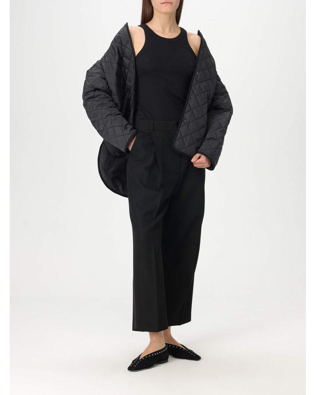 Totême Black Wide Leg Trousers