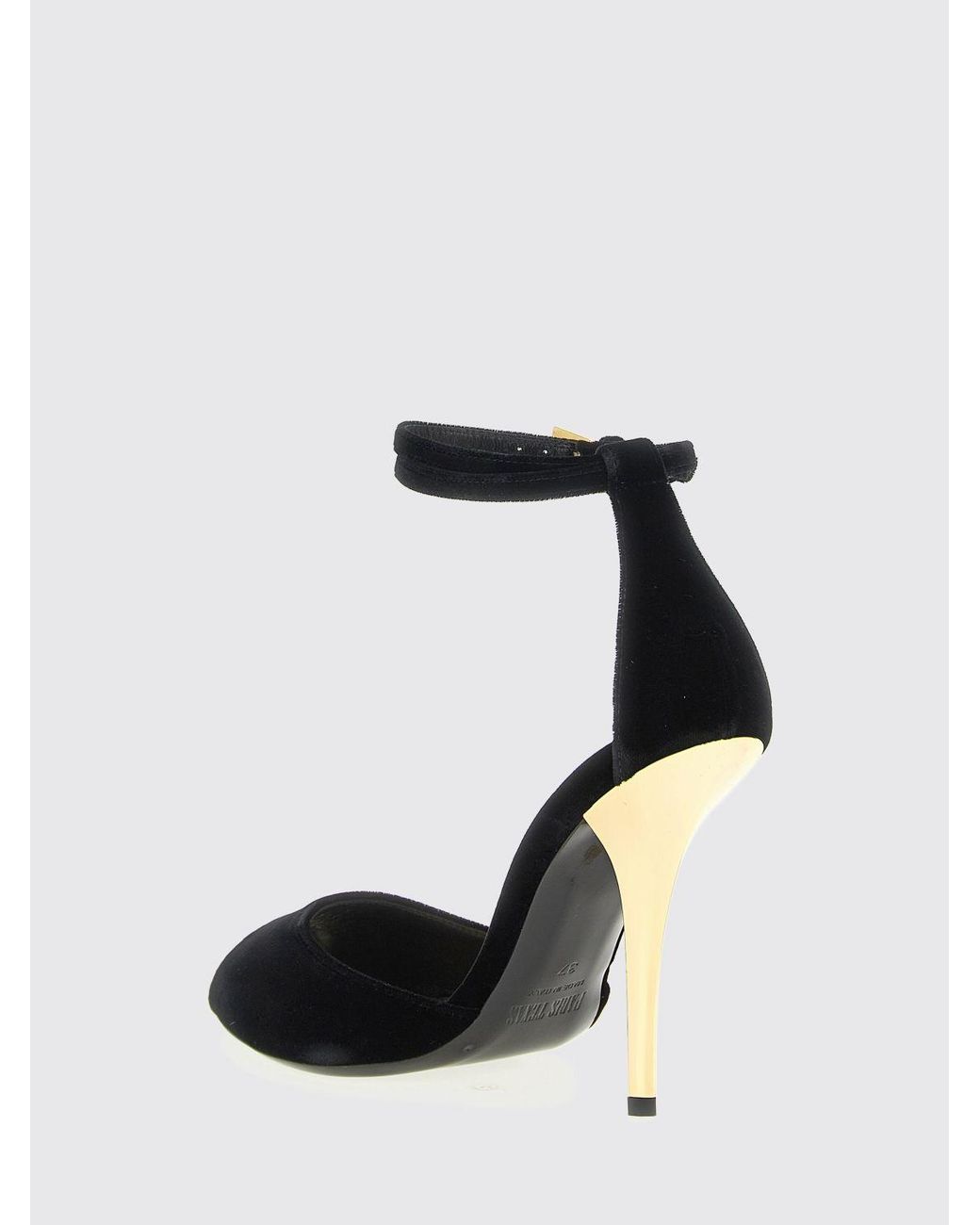 Paris Texas Black Flat Sandals