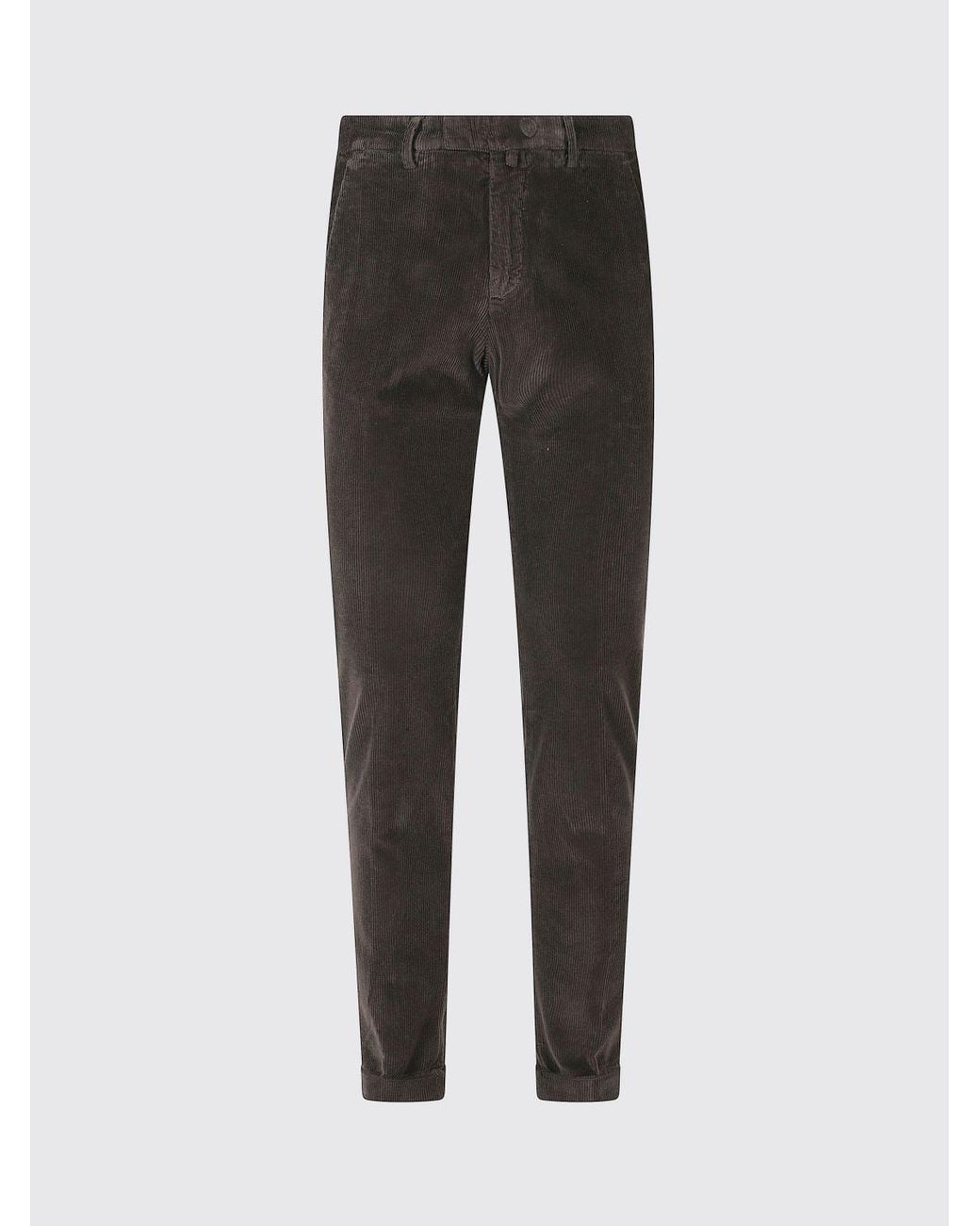 Briglia 1949 Black Slim Fit Cotton Velvet Chino Trousers for men