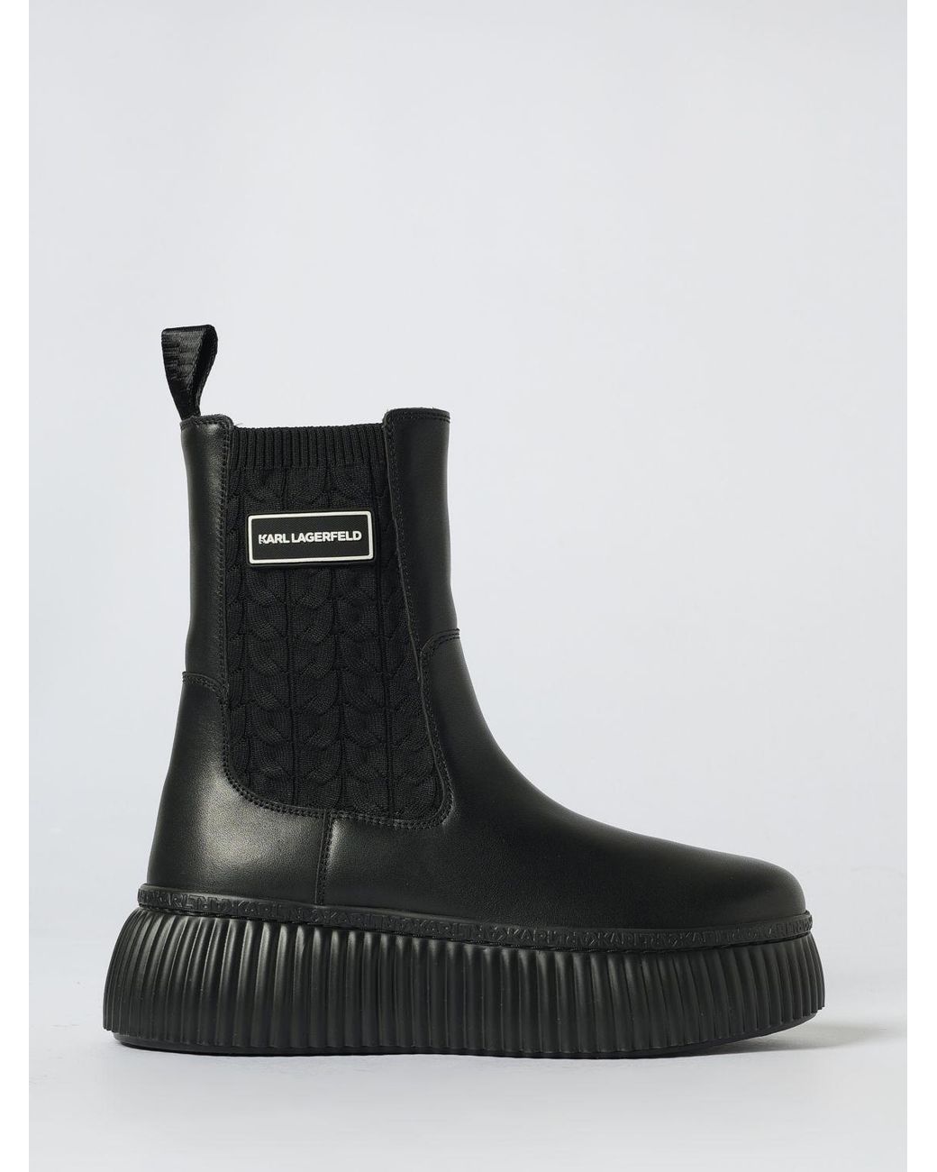 Karl Lagerfeld Black Flat Ankle Boots