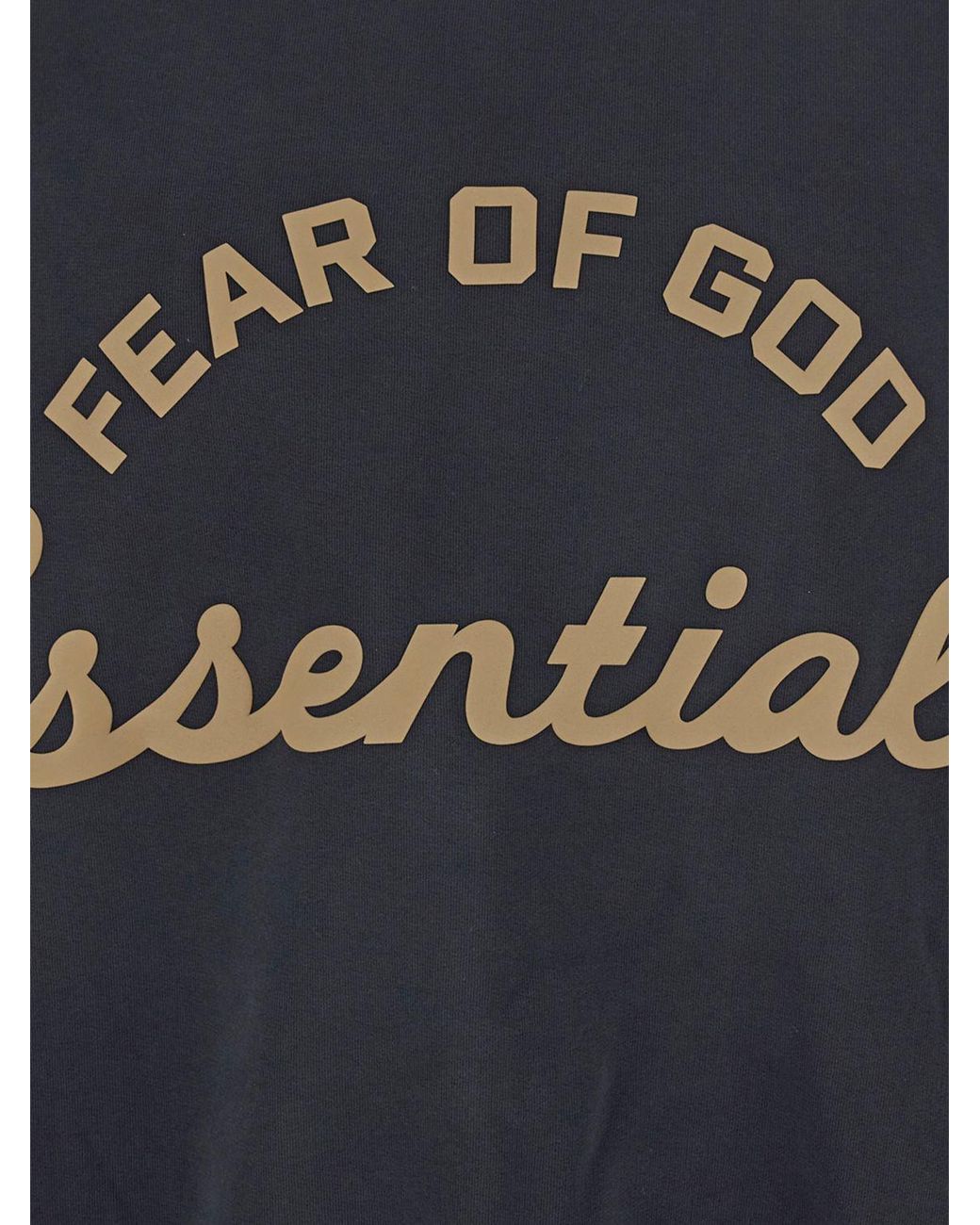 Fear Of God Blue Crewneck Cotton Jumper With Logo And Dropped Shoulders for men