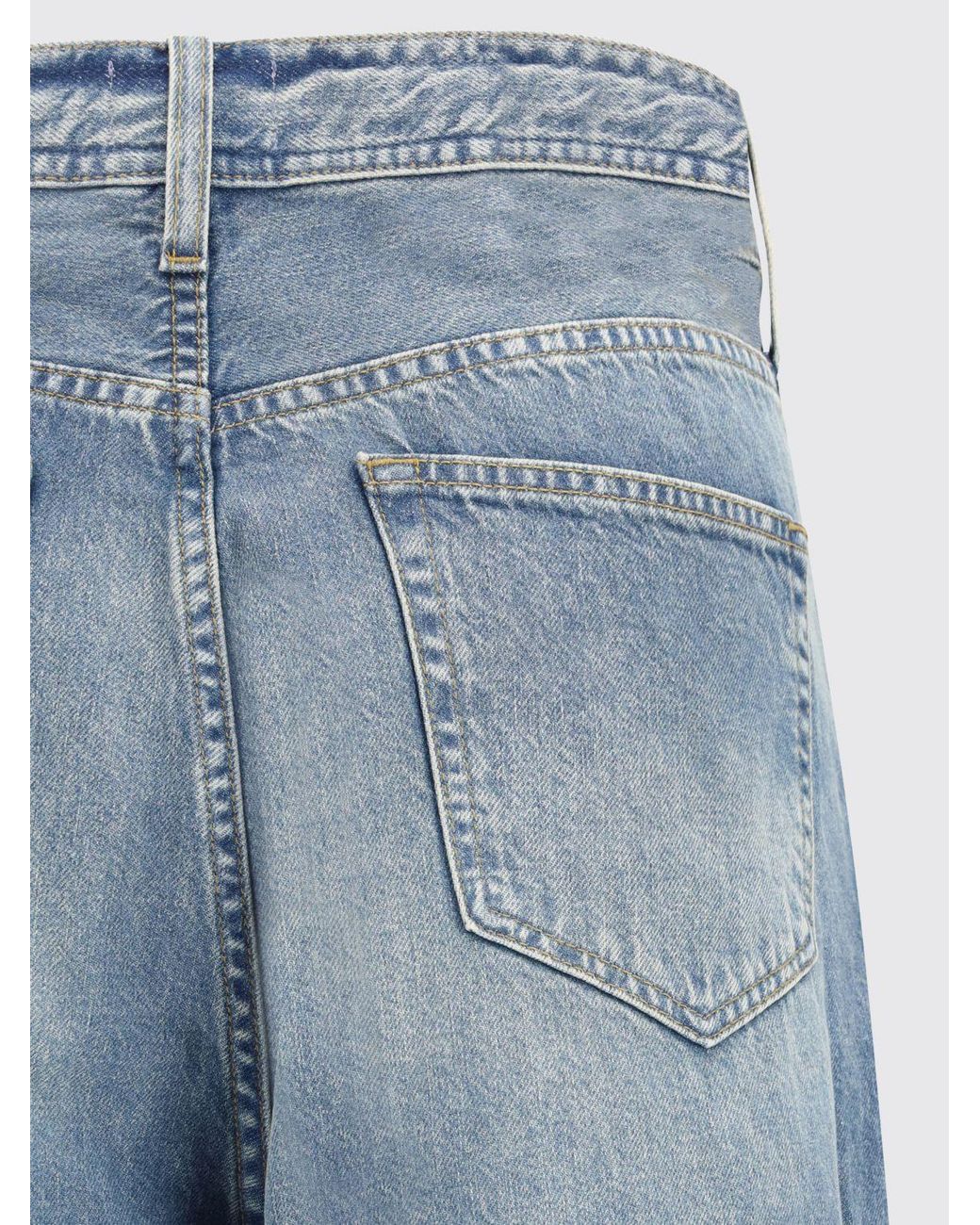 Haikure Blue Bleached Denim 5-Pocket Jeans for men