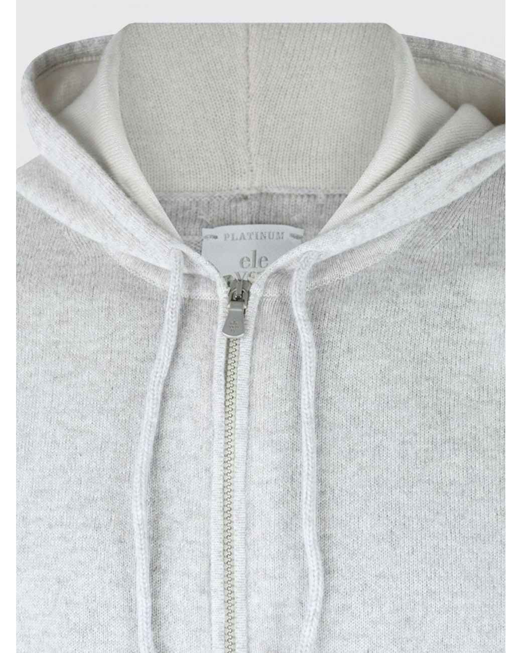 Eleventy Gray Slim Fit 100% Cashmere Zip-Up Hoodie for men