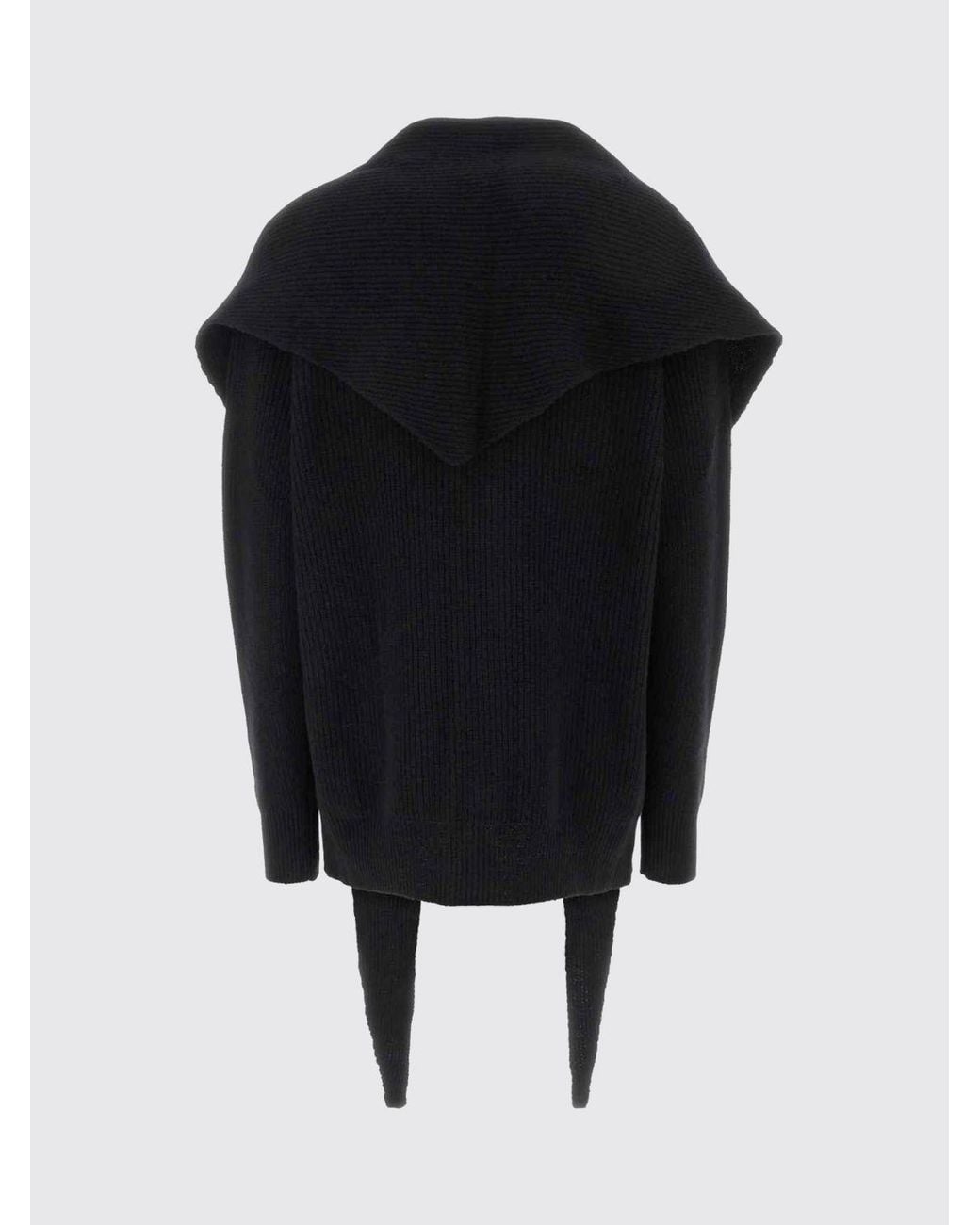 Blumarine Black Asymmetrical Virgin Wool Cardigan With Shawl Collar