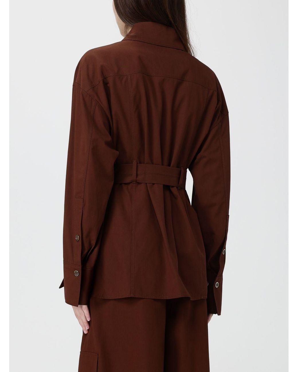 Pinko Brown Cheryl Cotton Shirt Jacket