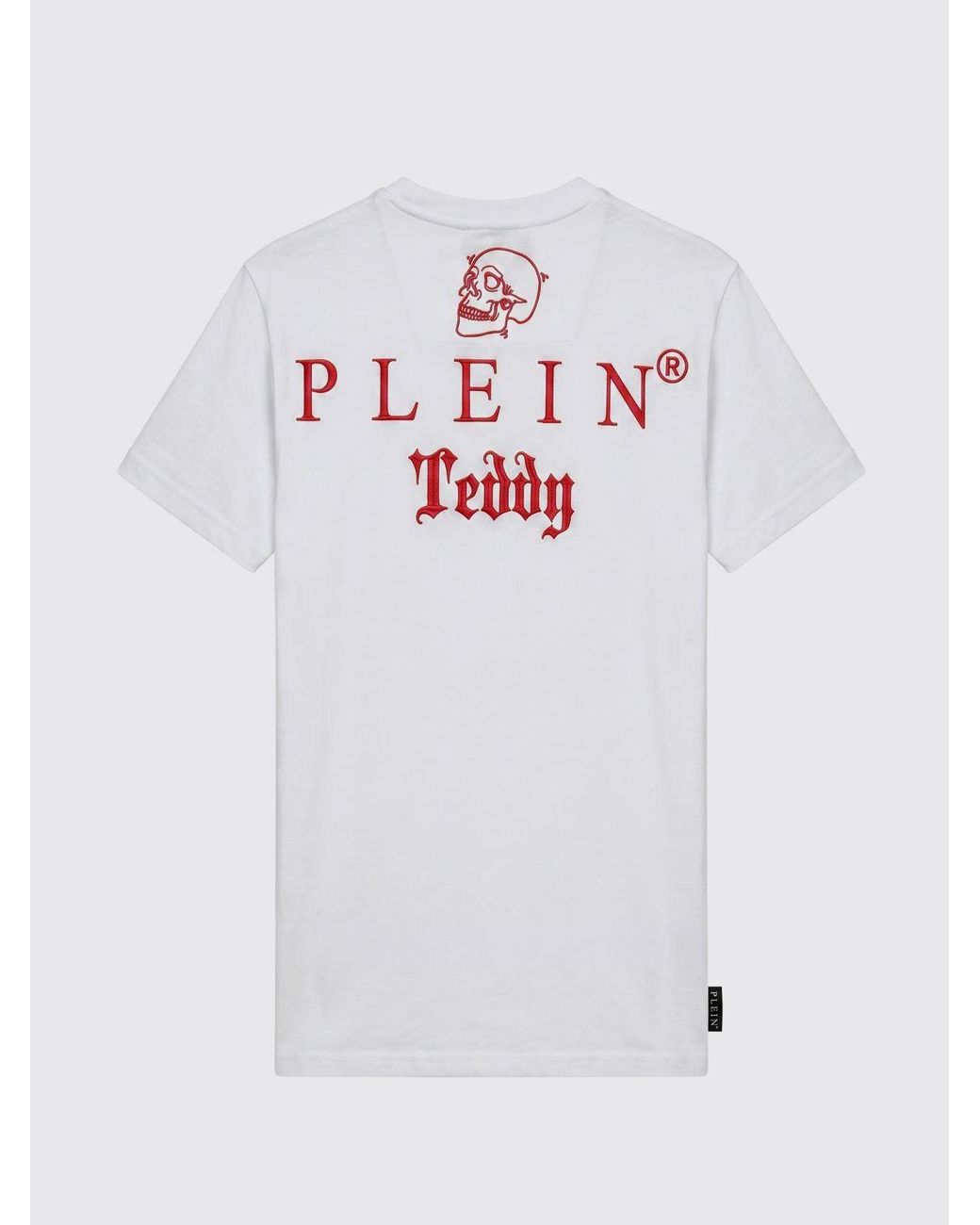 Philipp Plein White Slim Fit Teddy Bear Print Cotton T-Shirt for men