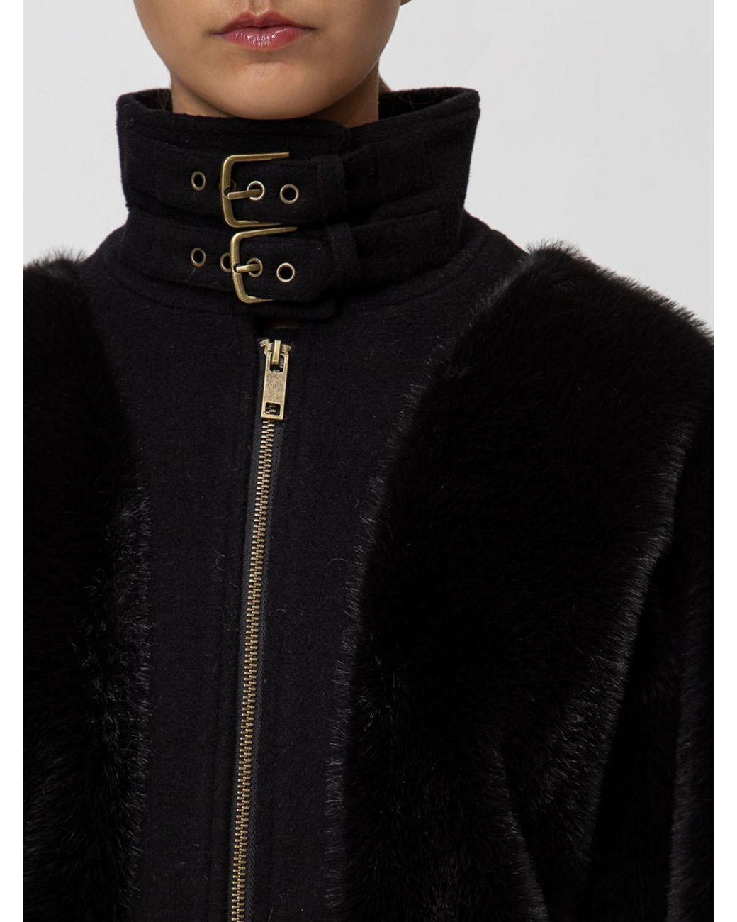 Twinset Black Fur Coat