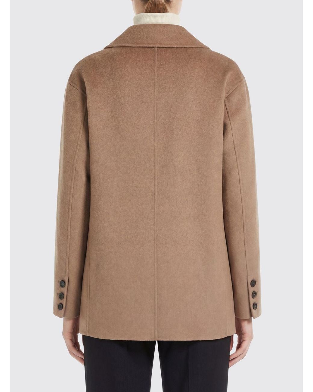 Max Mara Natural Virgin Wool Single-Breasted Coat