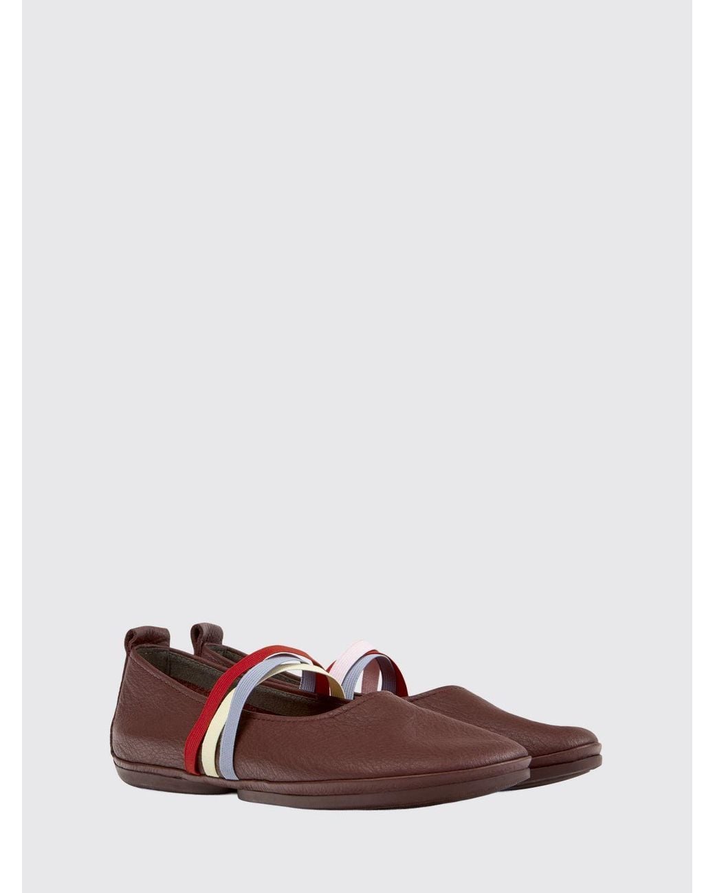 Camper White Twins Leather Ballerinas