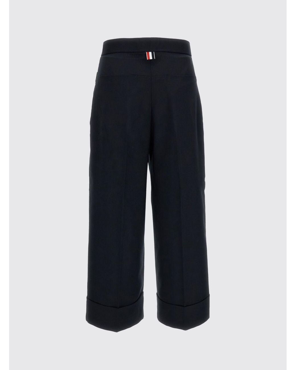 Thom Browne Blue High-Waisted Wide-Leg Cropped Trousers